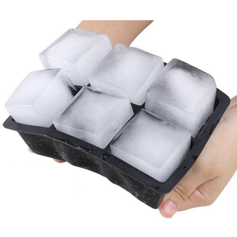 Large Size Silicone 6 Cavity Giant 2inch Ice Maker Ice cube tray custom ice cube tray