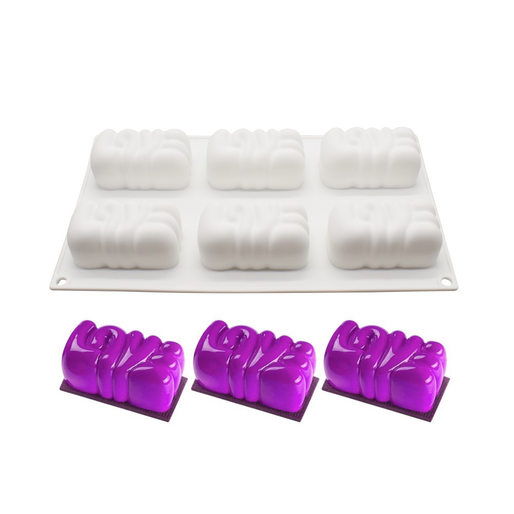 6 Cavity LOVE Silicon Cake Mold Valentine Mould Baked DIY 3D Chocolate Mold Bake Mold Tool Cake