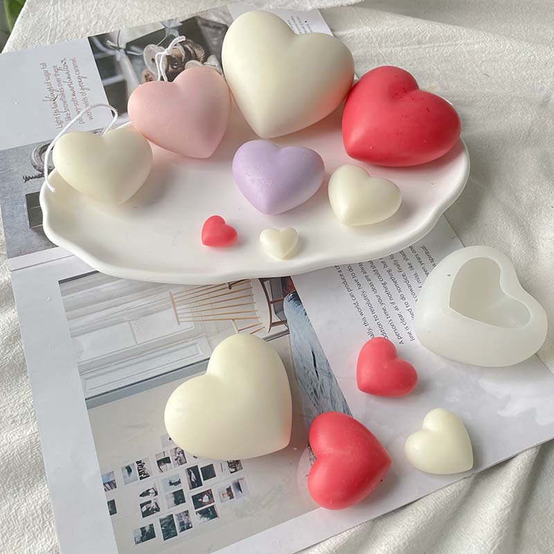 J6-196 Heart Shaped Chocolate Silicone Mold Heart Incense Candle Mold Cake Mousse Pastry Baking Heart Mould