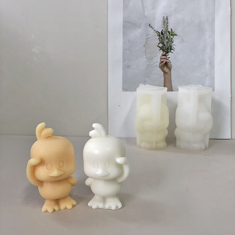 J6-91 Home Decor DIY Cartoon Duck Silicone Mold Soap Candle Gypsum Aromatherapy 3D Cute Duck Silicone Candle Mold