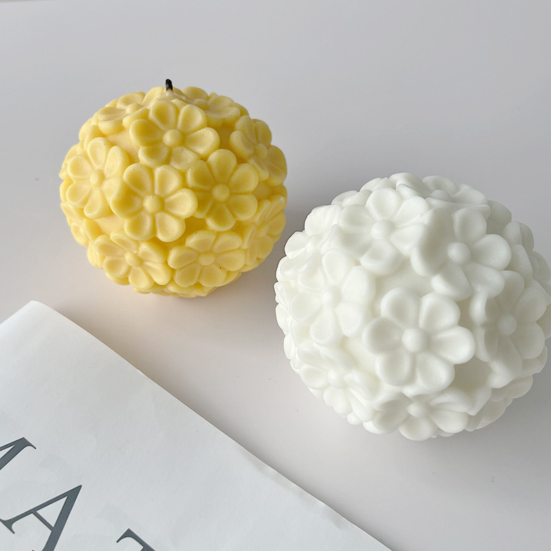 J6-182 Chrysanthemum Ball Candle Mold DIY Flower Ball Aromatherapy Gypsum Gift Silicone Mold
