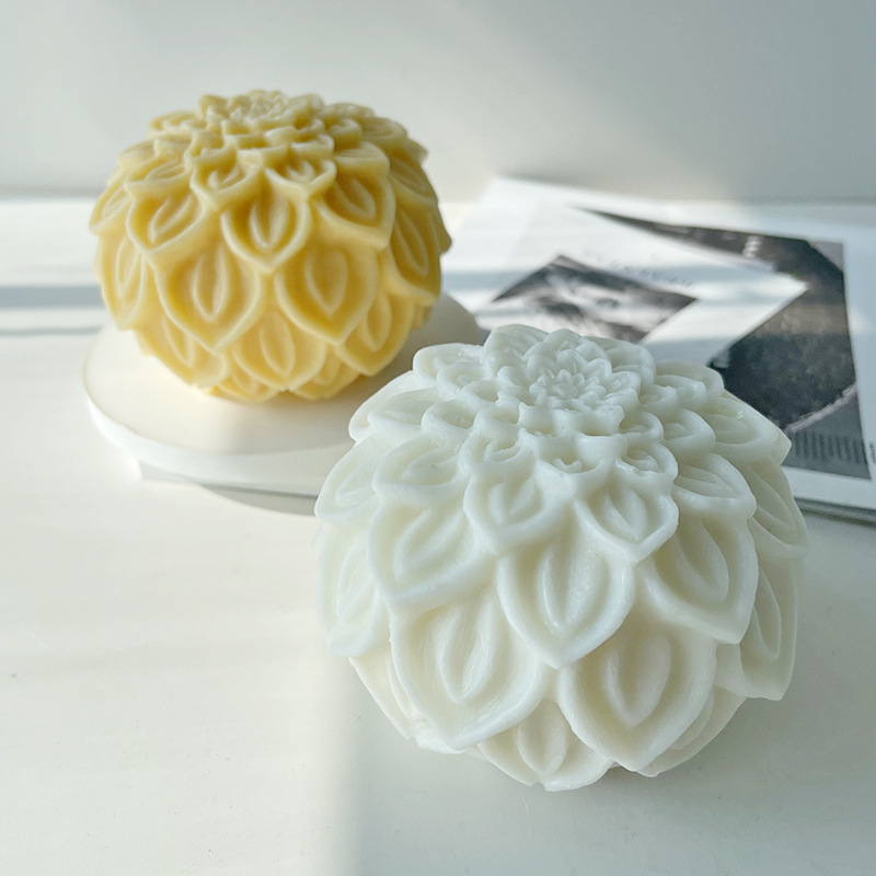 J6-245 INS Flower Ball Candle Silicone Mold DIY Aromatherapy Candle Diffuser Silicone Candle Mould