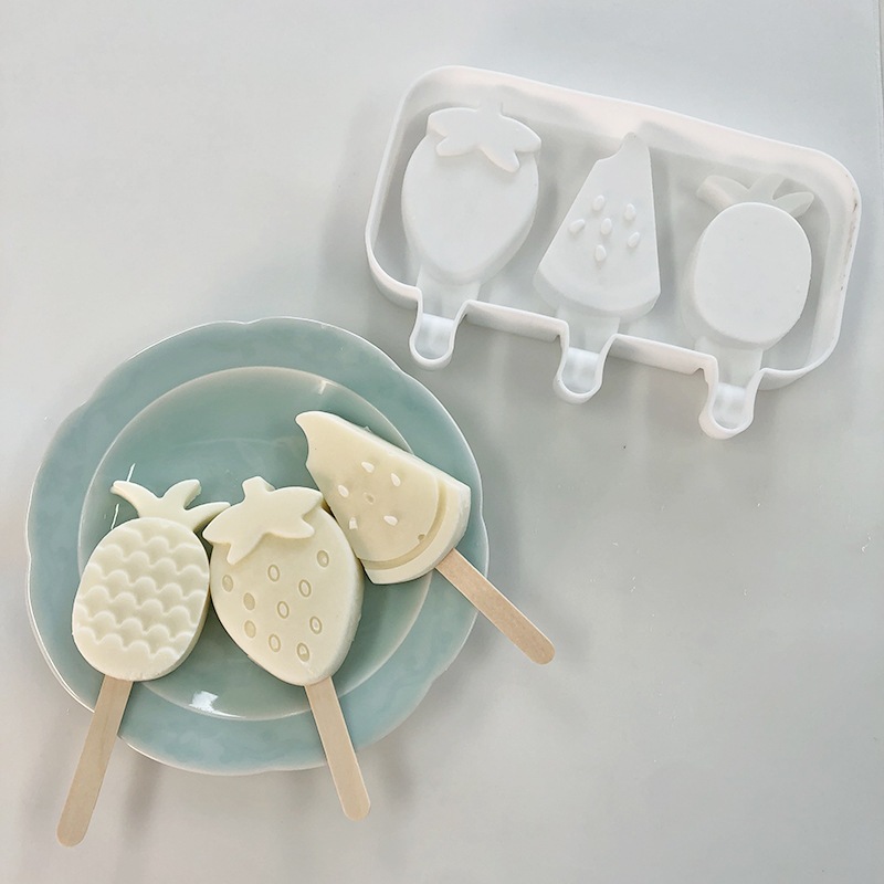 Ice Cream Mould Silicone Mold With Cover Tray DIY Handmade Fruit Ice Lolly Bar Homemade Frozen Popsicle Lollipop Marker Mold