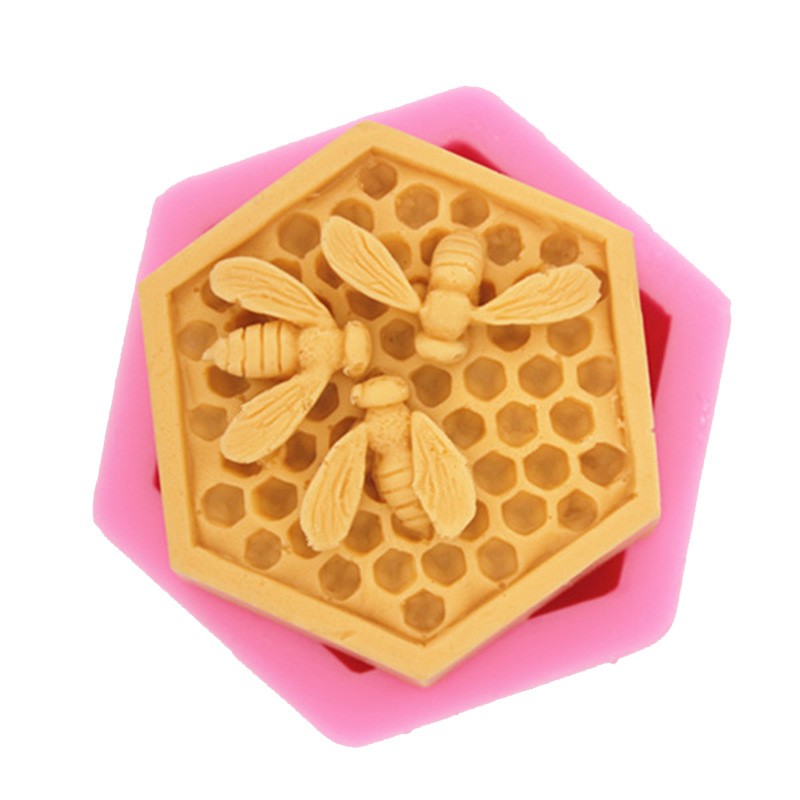 J9-4 Hexagonal Honeycomb Craft Art Silicone Soap Mold  Cake Mold DIY Handmade Bee Mold