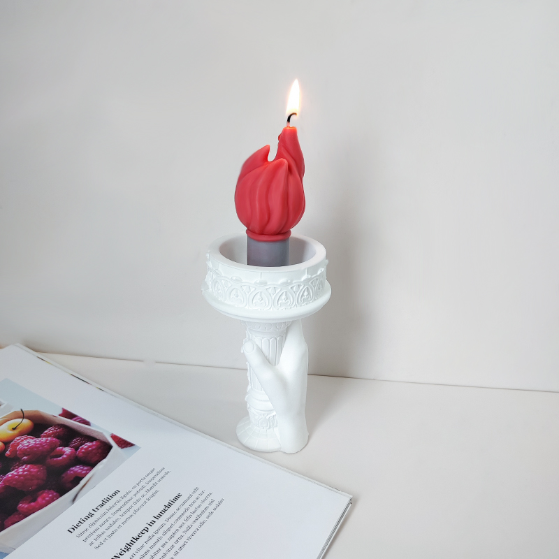 J1240 Home Decoration DIY Resin Crafts Casting Epoxy Resin Molds torch Silicone Candle Mold
