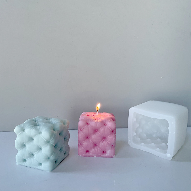 J6-61 New Design DIY 3D Rhombus Sofa  handmade candle mold sofa shape cube candle silicone mold