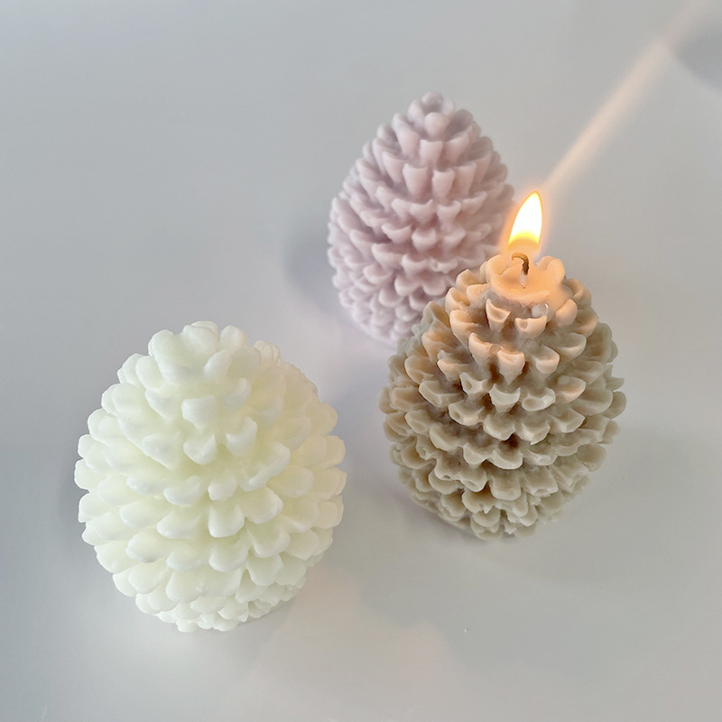 J6-140 Table Decor 3D Pine Cone Nuts Silicone Mould DIY Christmas Handmade Pine Nuts Silicone Candle Mold