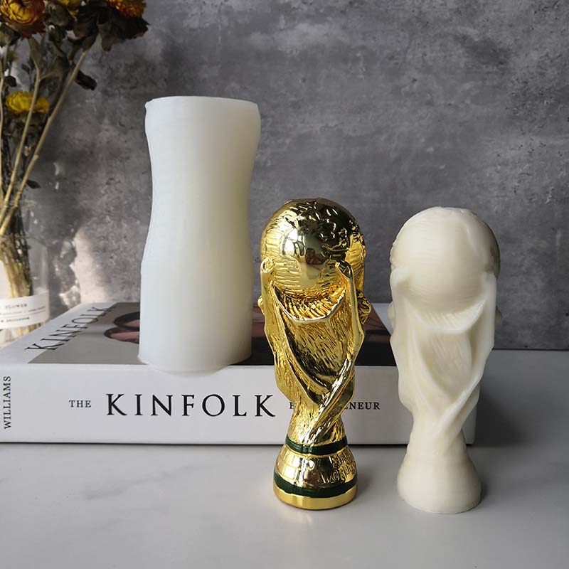 J177 DIY Resin Craft Handmade Accessories Mould Football Trophy Plaster Candle Silicone Mold