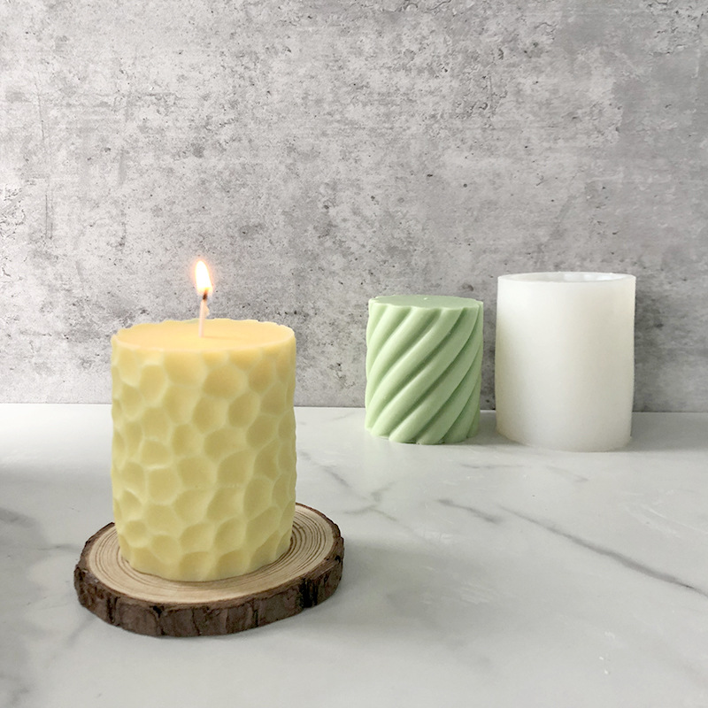 J1166 DIY Handmade Aromatherapy Candle Making Mold Large Size Cylindrical Spiral Aromatherapy Candle Silicone Mold