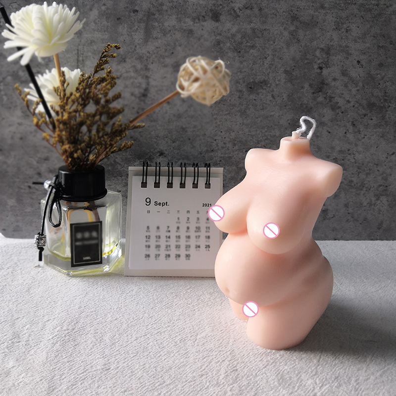 J173  New Design Scented Soy Pregnant Women Naked Body Curvy Torso Candle Mold Breastfeeding Female Candle Silicone Molds