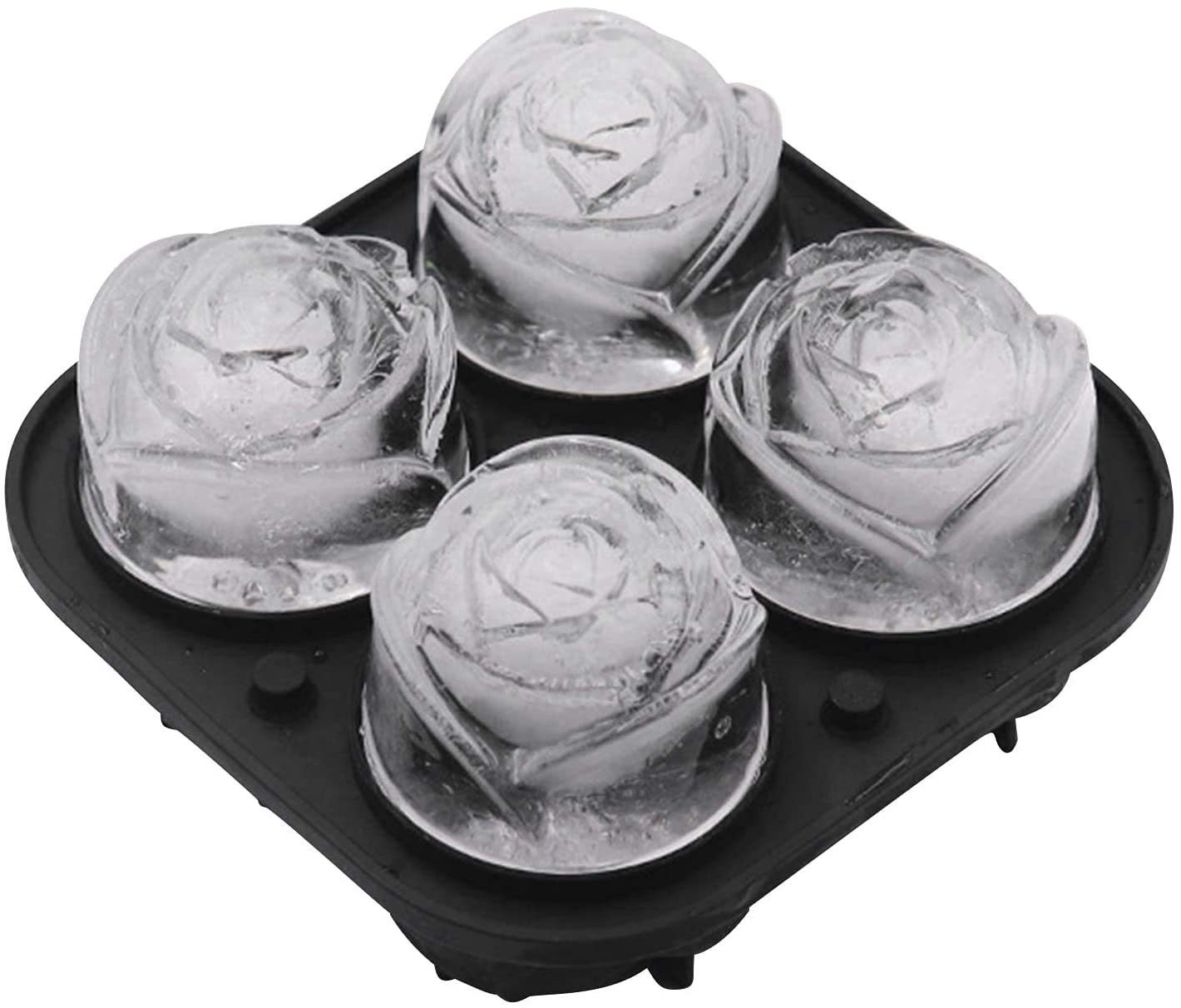 3D Ice Mold Tray Silicone Ice Cube Molds for Whiskey Cocktails Iced Bloom Rose Molde