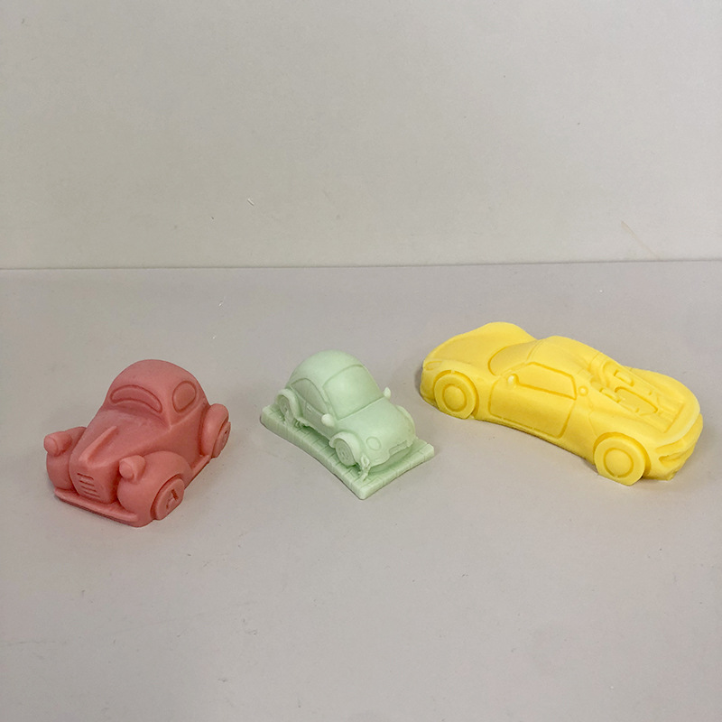 J6-95 Cake Decor Car Soap Mold Cars Shape Craft Art Silicone Molds 3D Cute House Silicone Candle Molds