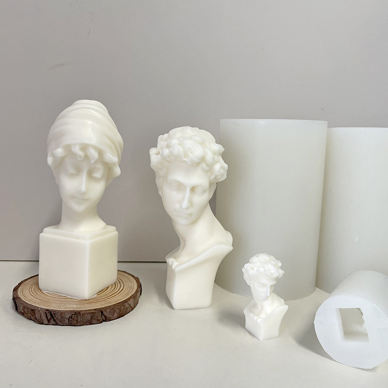 J6-42 2022 Home Decor New Mini David Aromatherapy silicone mold for candle making David Greek Goddess candle mold