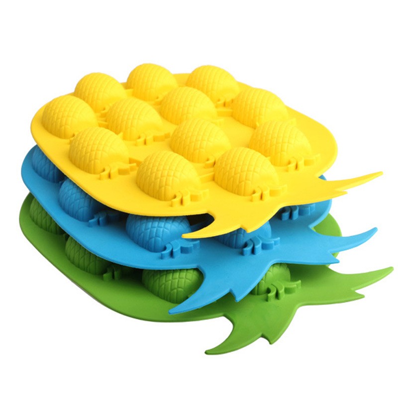 12 Cavities Fruit Pineapple Design Silicon Mould 3D Homemade silicone molds ice cube Mold Ice Cream Tray forma de gelo