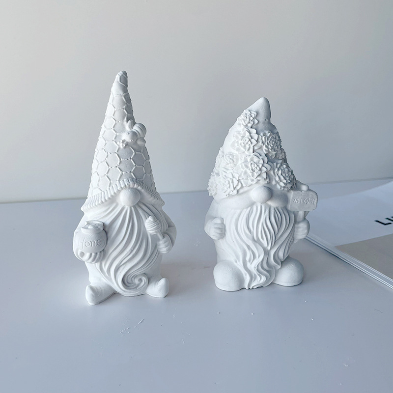 J6-157 Faceless Santa Claus Candle Silicone Mold DIY Dwarf Vanilla Christmas Gift Mold