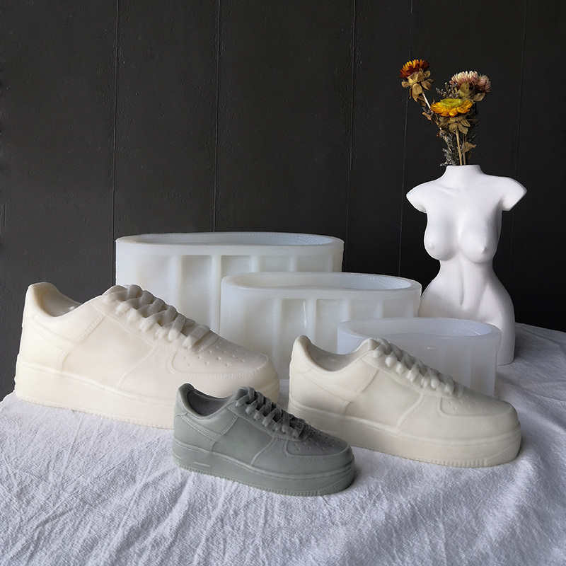 J144 Hot Sell Home Decoration 18CM 3D High Top Basketball Shoes Resin Mould Custom Large Sneakers Silicone Mold