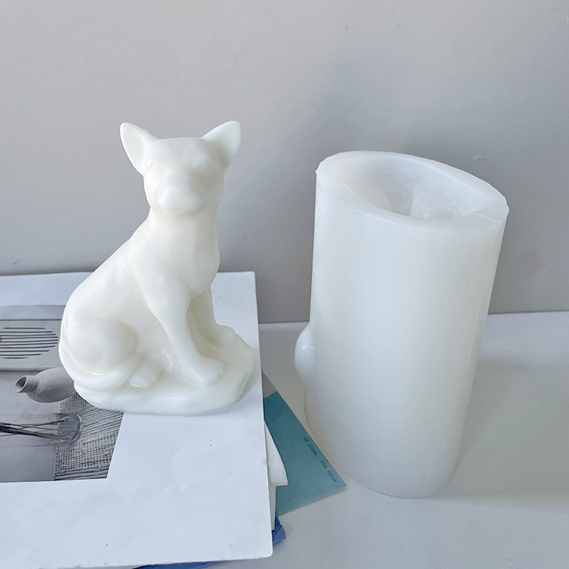 J6-63 Home Decoration 3D Dog Candle Mold New Design  Animal Puppy Dog Silicone Candle Mould