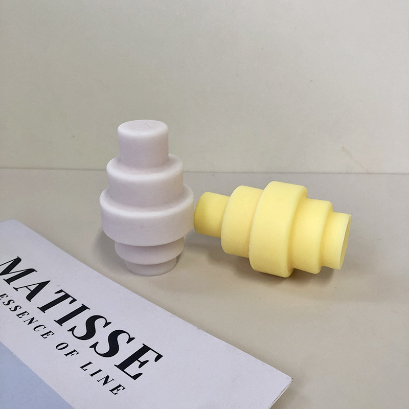J1196 New Design Pillar Shape Silicone Candle Mold 3D DIY Handmade Cylinder Gyro Column Soap Mould