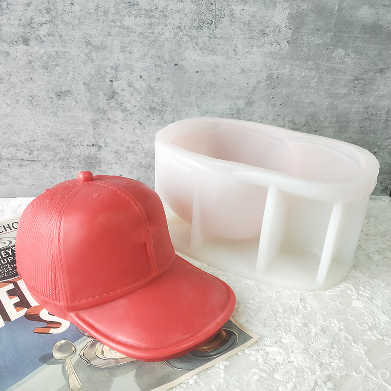 J1188 Ins Style DIY Home Decoration Plaster Soy Wax Candle Hat Silicone Mould 3D  Baseball Hat Candle Mold