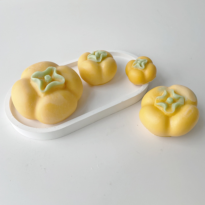 J6-179 Persimmon Chocolate Silicone Mold DIY Mousse Cake Handmade Soap Drip Incense Candle Mold