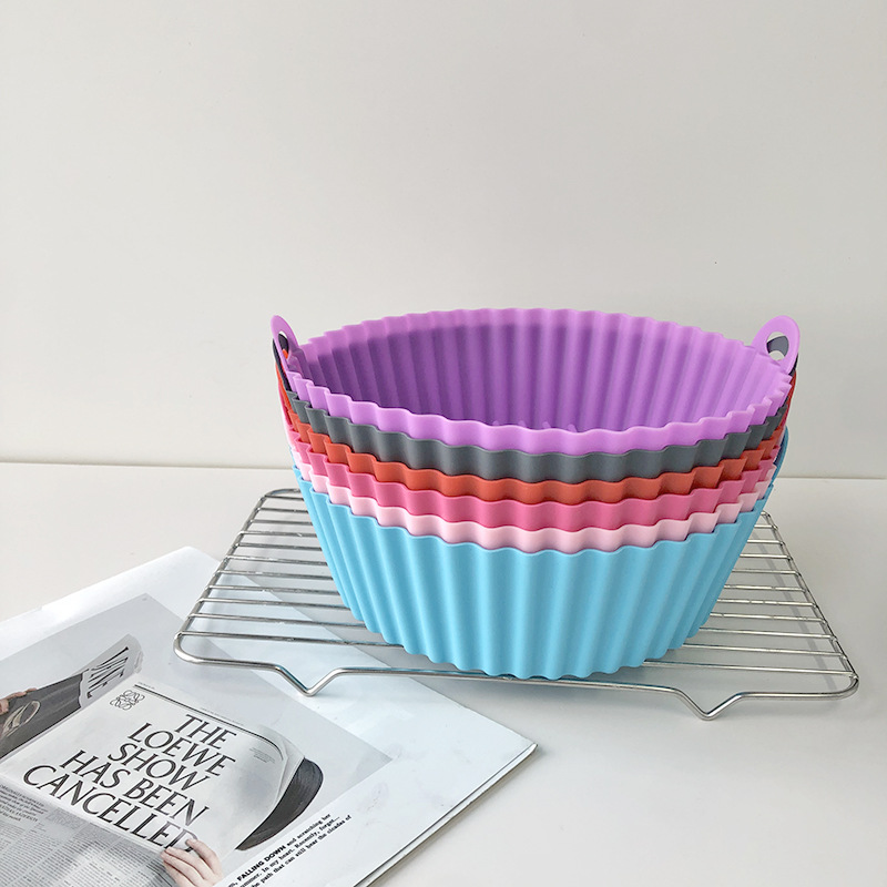 Double-sided multifunctional heat resistant reusable round parchment liner paper air fryer silicone pot basket
