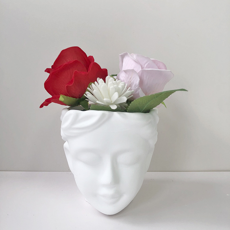 J2121 3DVenus Statue Flower Pot Silicone Mold DIY Plaster Crystal Drip Cement Cement Silicone Mold