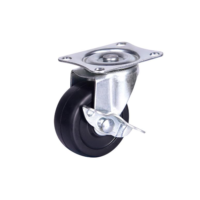PVC Rubber Nylon Material Caster Wheels with Brake Caster Wheels for Furniture