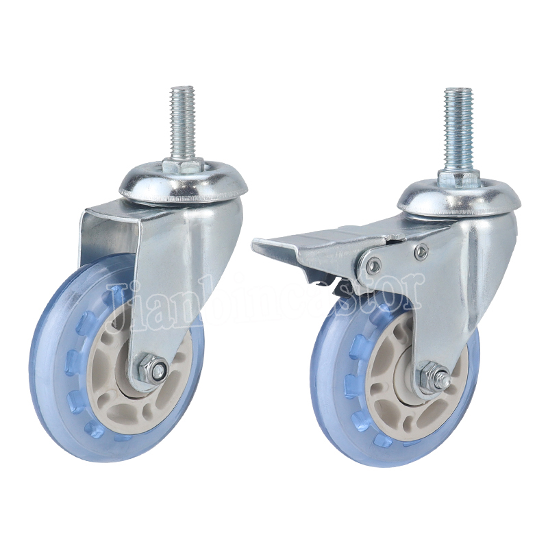 2.5" Office Chair Caster with PU Roller Blade 3" Office Chair Caster Wheels Stem Furniture Casters