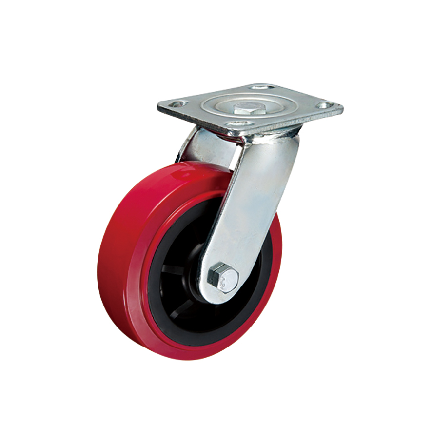 4-8inch Load 300kg Heavy Duty Polyurethane PVC Swivel Wheel Caster with Brake