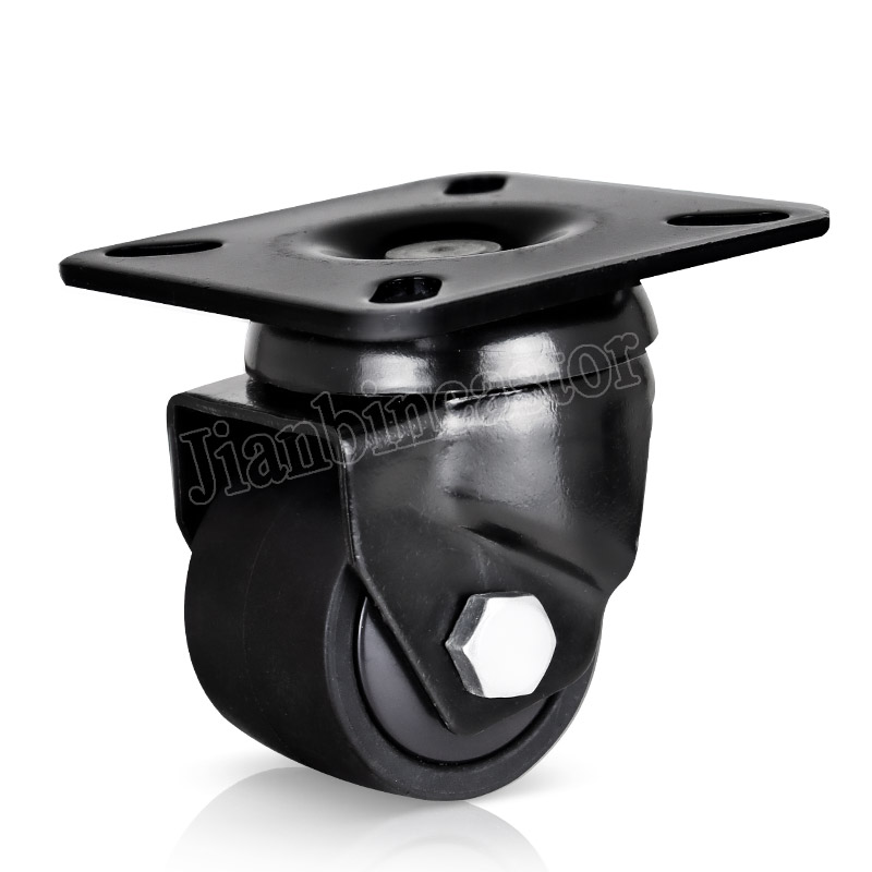3-Inch Heavy-Duty Low Center of Gravity Black Nylon Top Plate Rotating Caster 500kg High Load Caster