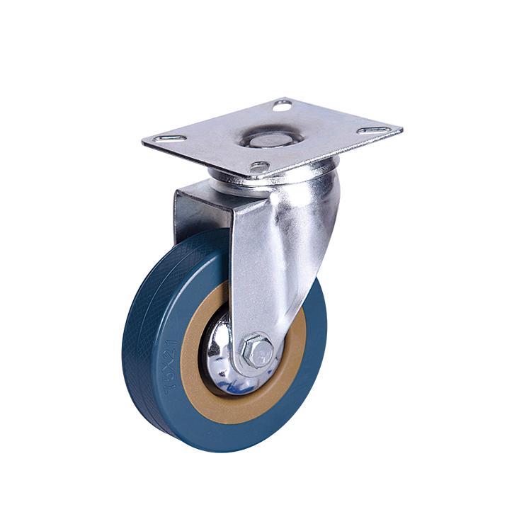 Grey rubber PVC casters Grey PVC Wheel Swivel Total Lock Screw Top Caster