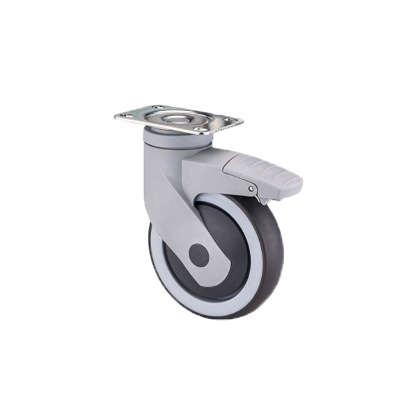3/4/5 Inch Thermoplastic Rubber TPR Plastic Swivel Caster with TPR Medium Duty Hospital Bed Medical Wheel