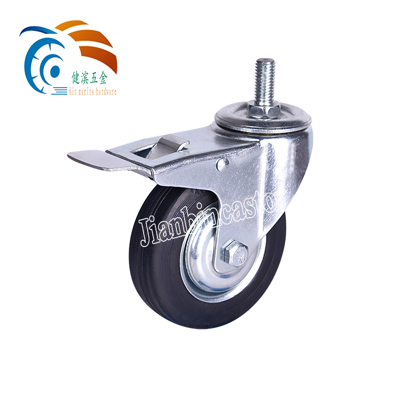 4 5 6 8 Inch Static Trolley Rubber Oil Proof Caster Wheel Heavy Duty Industrial Swivel Brake Casters Wheels