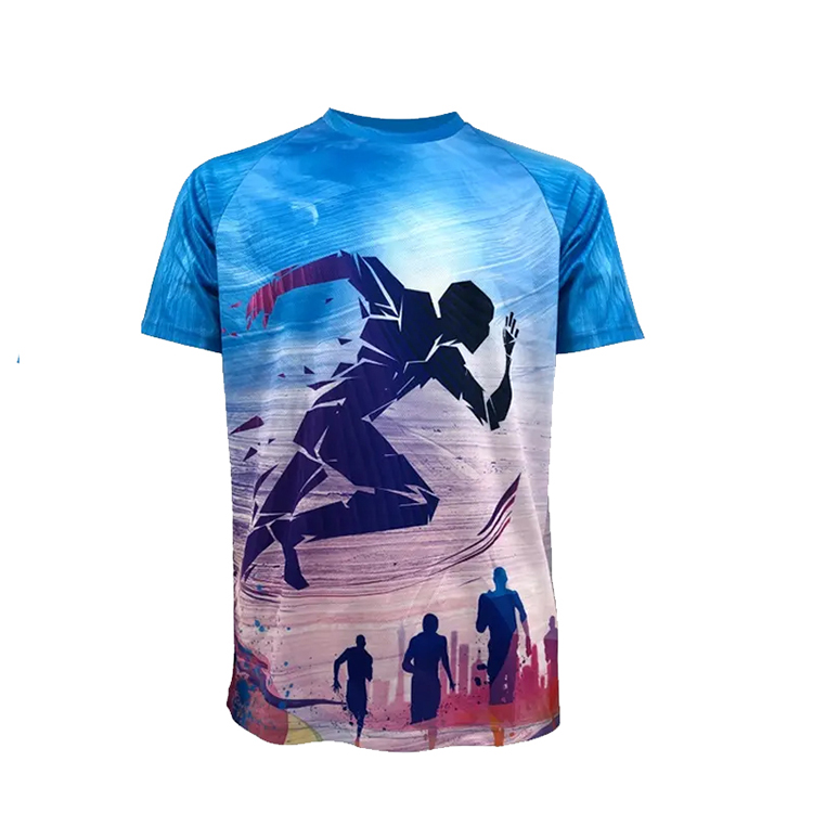 3d Sublimation Printing t shirts Quick Dry Marathon Sport  Customized Printing LOGO 