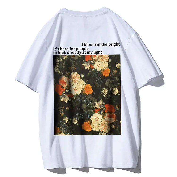 Floral Off Set Printed  Couple Clothes Graphic T Shirt Plus Size Men's T-Shirts