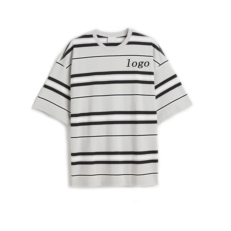 High quality plain men's t-shirts 100% cotton custom print logo tee shirts stripy shirt for men