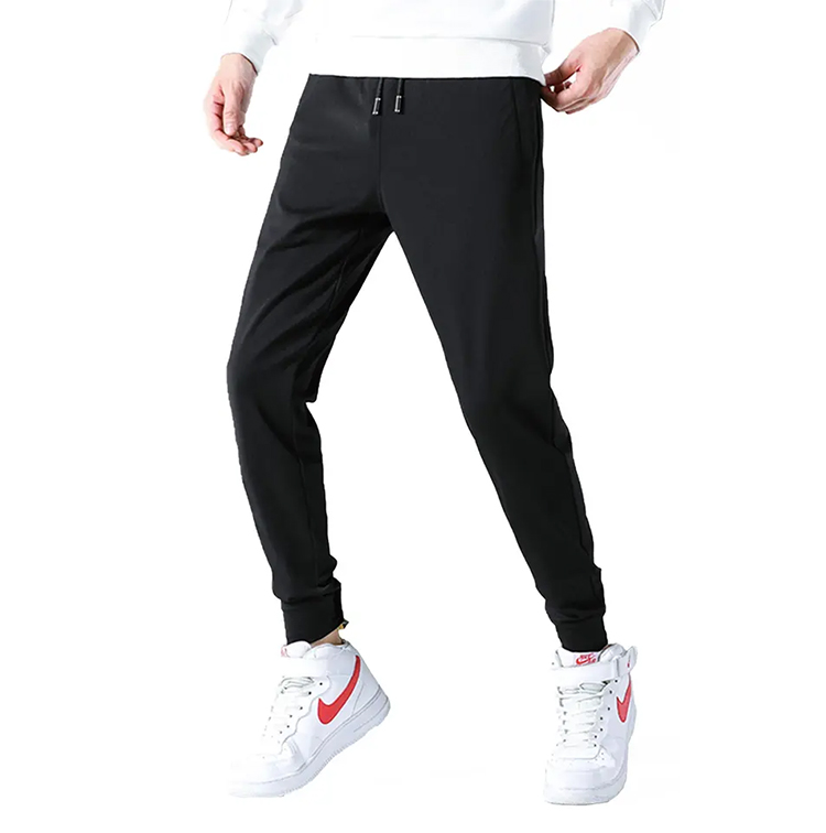  Plain Elastic Waistband Drawstring Side Pocket Tight Neck Reactive Dyeing Terry Slim Fit Harem Pants