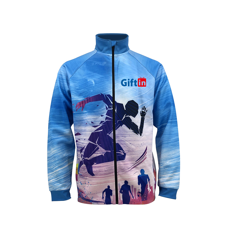  OEM wholesale sport jacket Customized Sublimation Printing zip up jacket for outdoor Running Marathon