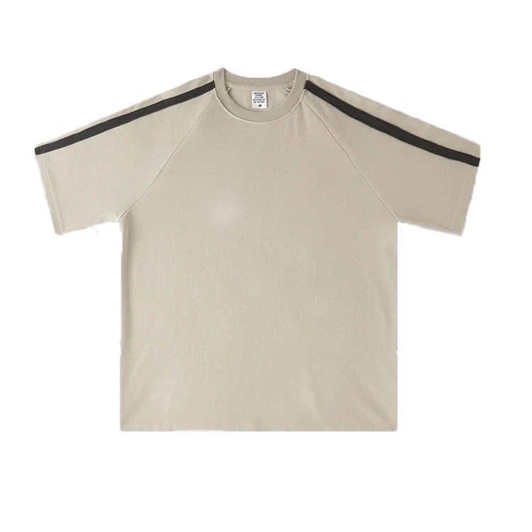High Quality Streetwear Styles Custom 360g Waffle Color Block Heavyweight T-Shirt Unisex Couple T-Shirts