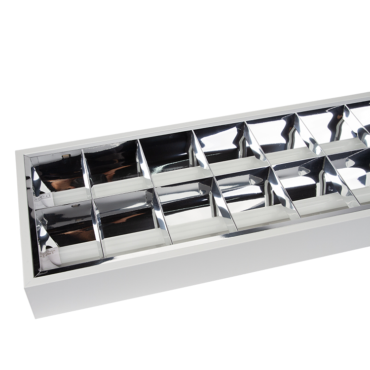 2*18W 2*20W 3000Lm Surface Mount T8 Led Louver Light Fitting 