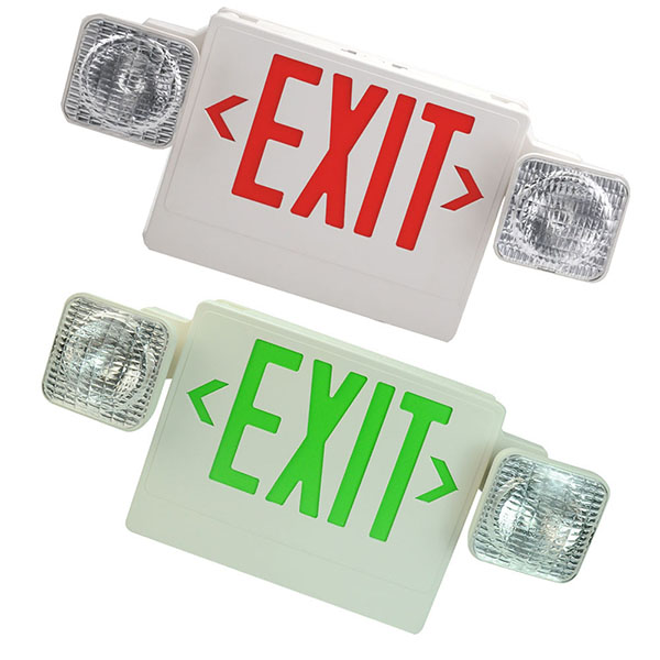 Hardwired Red-Green LED Combo Exit Sign Emergency Light