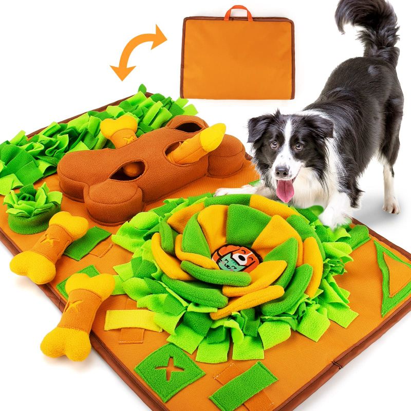 JI HANG Dog nose smelling puzzle felt pads, interactive dog puzzles, squirrel felt pads feeding games encourage natural foraging tips,