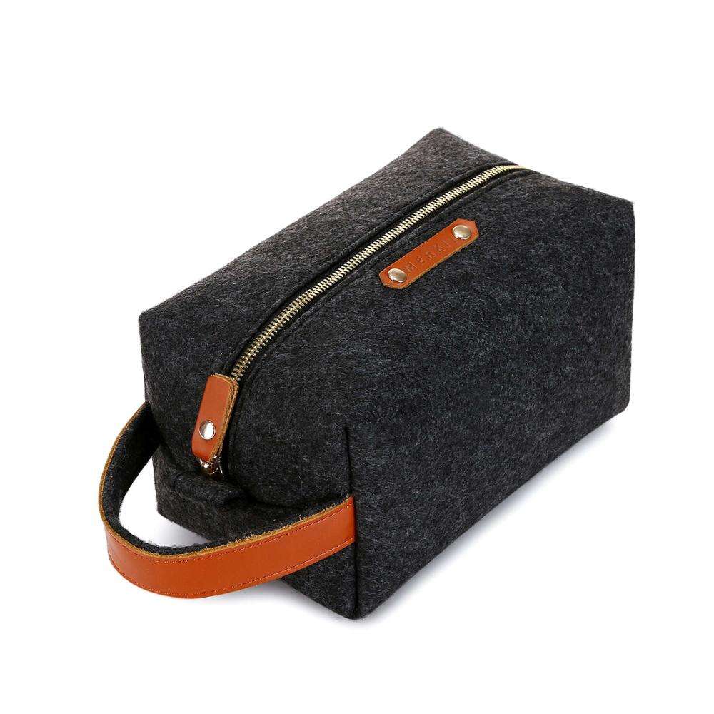 Handbag purse storage bag, leather travel drawstring felt makeup bag