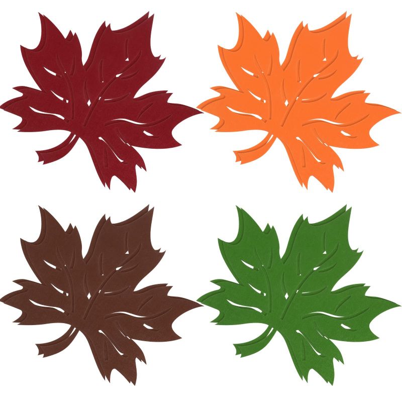 Autumn Maple Leaf table mat felt non-slip heat resistant table cup mat tablecloth suitable for family dinner decoration
