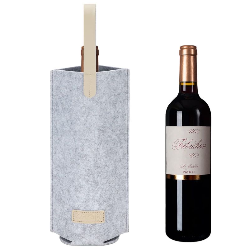 JI HANG Felt portable single wine protective cover Tote bag felt wine bottle bag