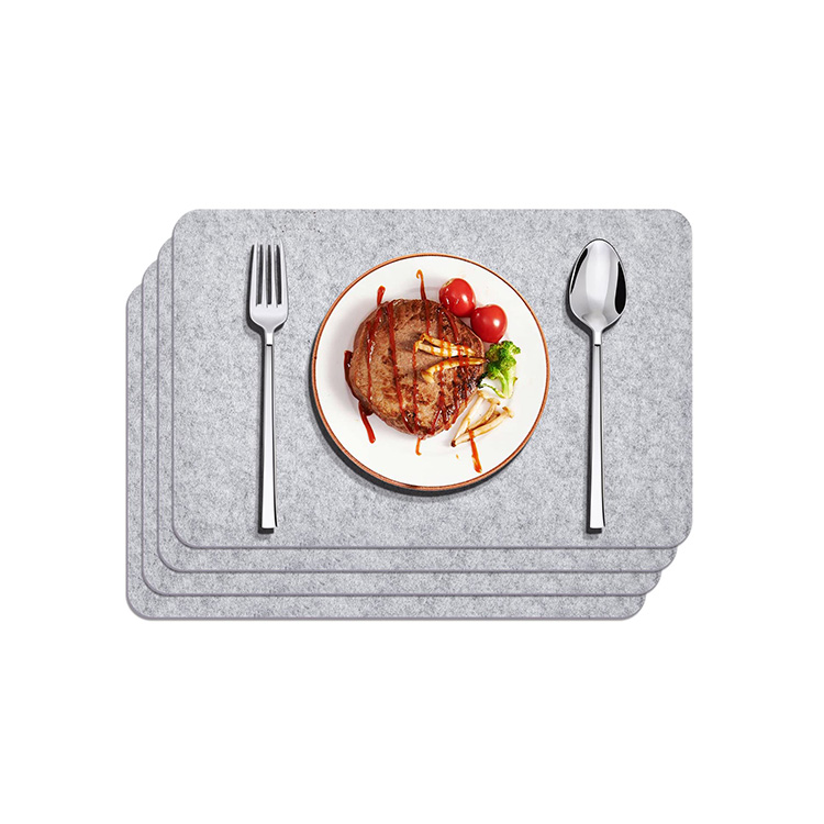 Nordic felt placemat, Coaster, Knife and Fork Bag Set with thickened insulated felt mat for washable use
