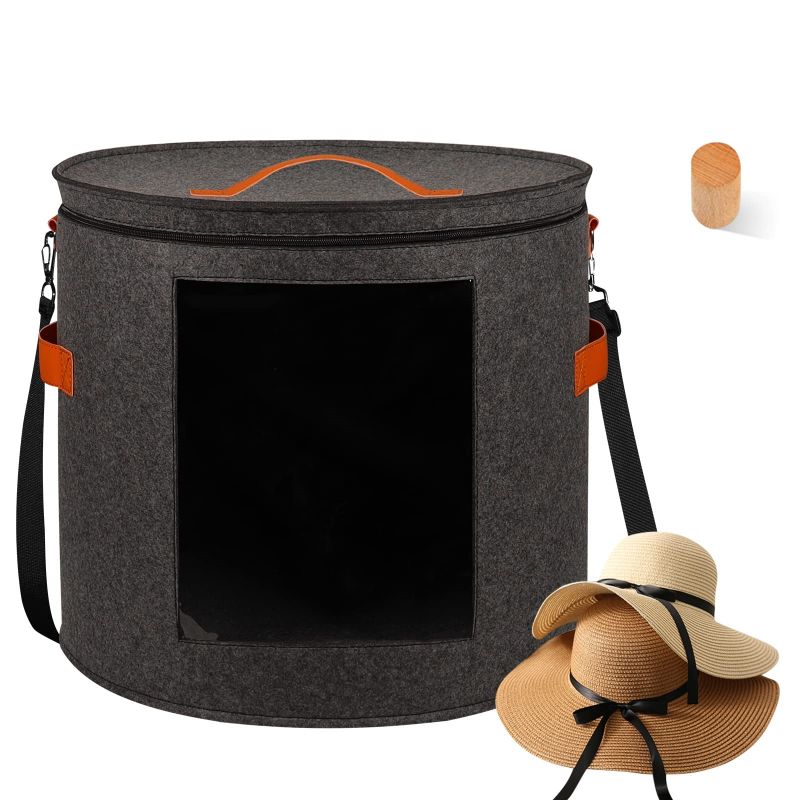 Travel hat boxes with covers folding round cowboy hat storage boxes carry and store all types of hats
