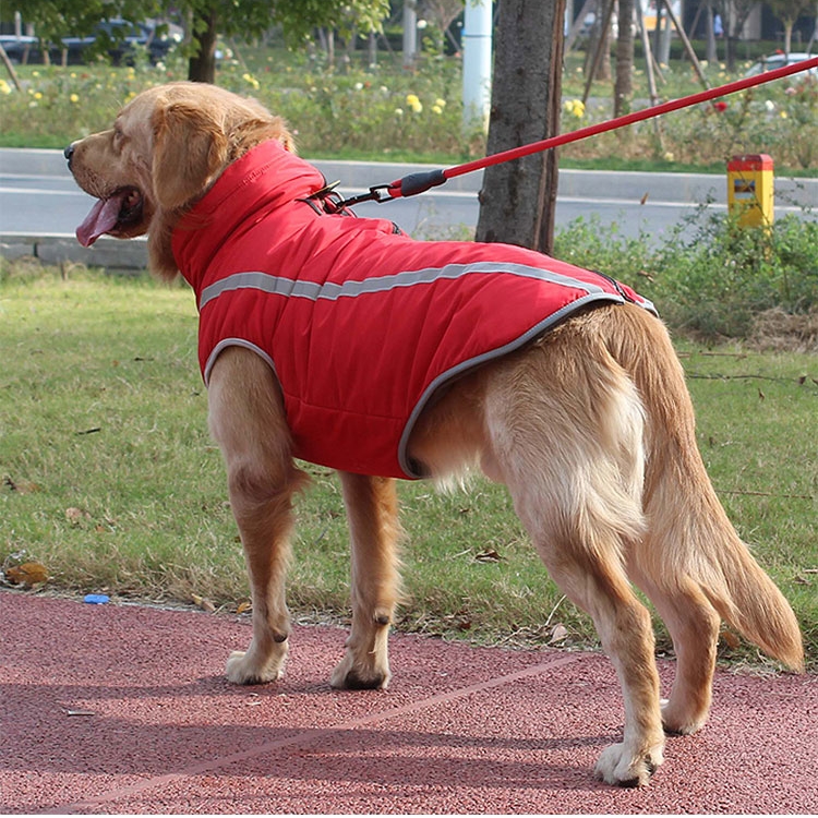 China Manufacturing Reflective Waterproof Warm Puffy Dog Winter Coats With Harness Hole 