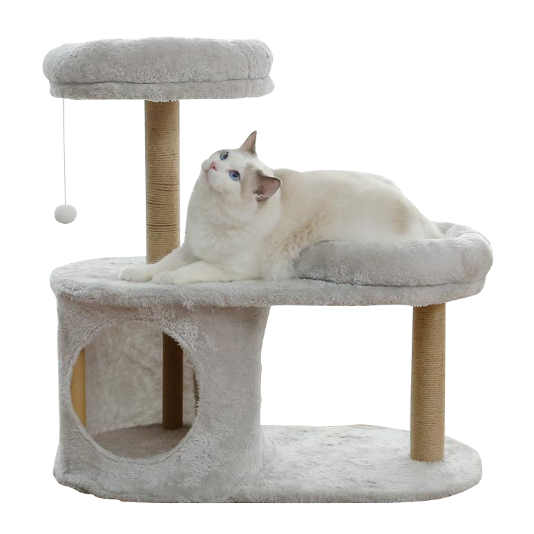 Wholesale Grey Cat Claw Scratcher With Hanging Ball Wrapped By Sisal And Cashmere