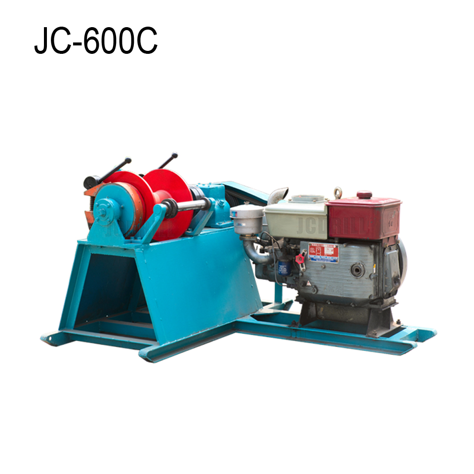 Portable rope winch for drilling machine